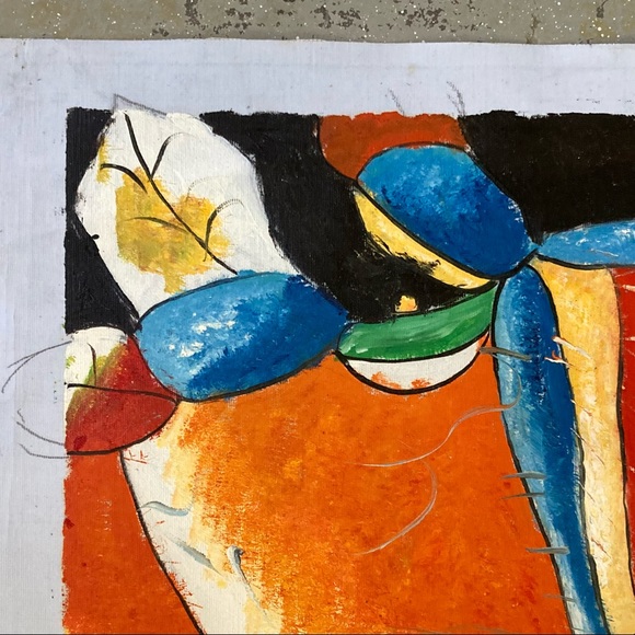 Vintage Rolled Canvas large Painting Abstract Original Art - Picture 5 of 7